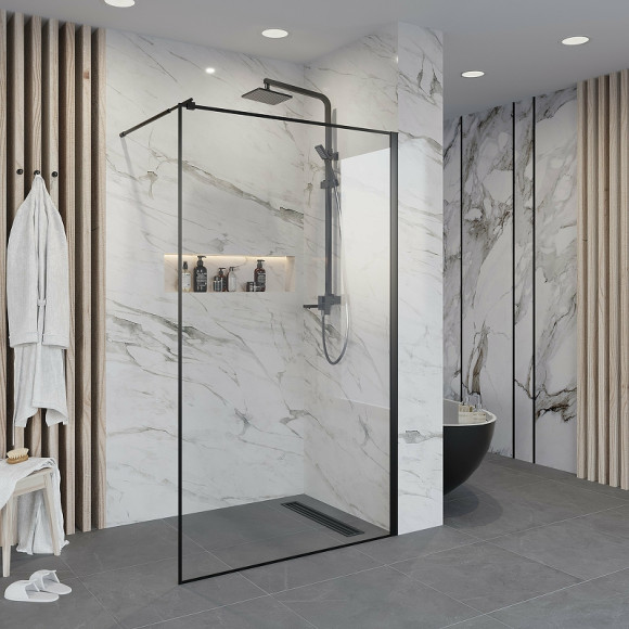 Душевая перегородка Niagara Nova 120 NG-687-12BLACK профиль Черный стекло прозрачное Душевая перегородка Niagara Nova 120 NG-687-12BLACK профиль Черный стекло прозрачное