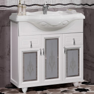 Тумба под раковину Opadiris Тибет 85 00-00002850 со стеклом Белая матовая