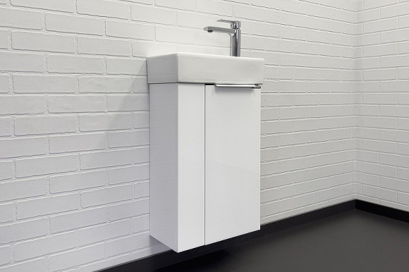 Тумба с раковиной Comforty Асти 40 00-00012835 подвесная Белый глянец