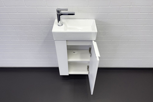 Тумба с раковиной Comforty Асти 40 00-00012835 подвесная Белый глянец