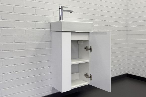 Тумба с раковиной Comforty Асти 40 00-00012835 подвесная Белый глянец