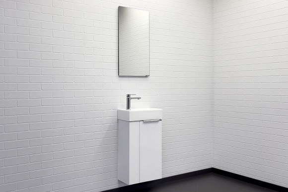 Тумба с раковиной Comforty Асти 40 00-00012835 подвесная Белый глянец