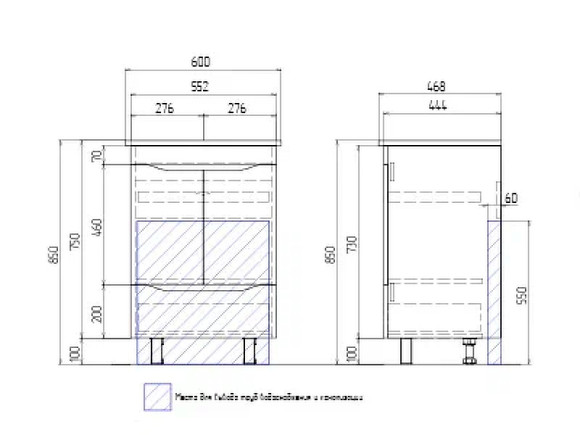 Тумба под раковину Vigo Grani 60 tn.tn.GRI.ELI.60.2D.1Y Белая Тумба под раковину Vigo Grani 60 tn.tn.GRI.ELI.60.2D.1Y Белая