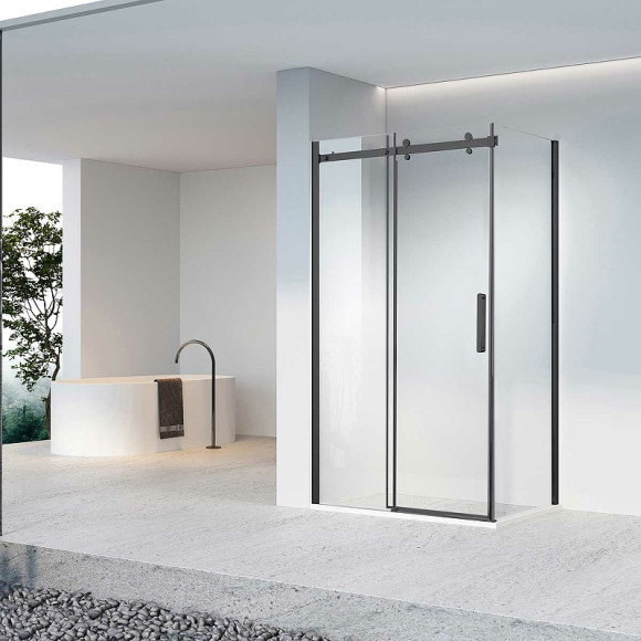 Душевой уголок Vincea Como-N 160x80 VSR-4CN8016CLB профиль Черный стекло прозрачное Душевой уголок Vincea Como-N 160x80 VSR-4CN8016CLB профиль Черный стекло прозрачное