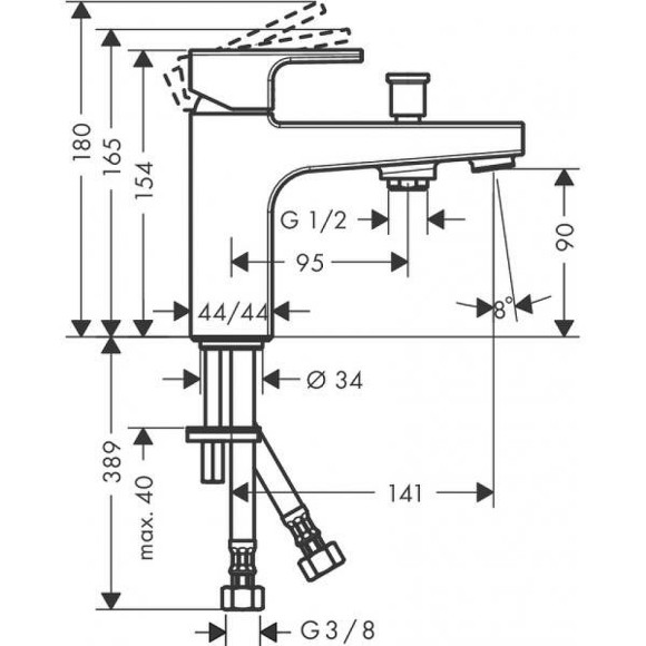 Смеситель на борт ванны Hansgrohe Vernis Shape 71464000 Хром