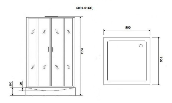 Душевая кабина Niagara Premium 90x90 NG-6001-01GQ с гидромассажем Душевая кабина Niagara Premium 90x90 NG-6001-01GQ с гидромассажем