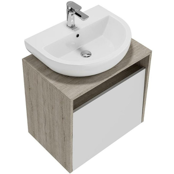 Тумба под раковину Kerama Marazzi Pro 60 PRO.60.1\WHT подвесная Белая глянцевая Дуб Орегон Тумба под раковину Kerama Marazzi Pro 60 PRO.60.1\WHT подвесная Белая глянцевая Дуб Орегон