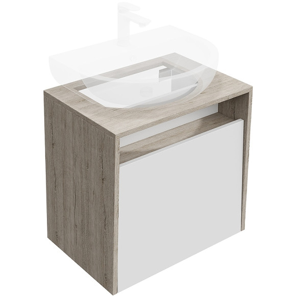 Тумба под раковину Kerama Marazzi Pro 60 PRO.60.1\WHT подвесная Белая глянцевая Дуб Орегон Тумба под раковину Kerama Marazzi Pro 60 PRO.60.1\WHT подвесная Белая глянцевая Дуб Орегон