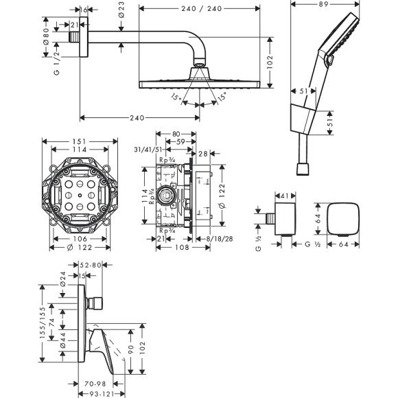 Душевая система Hansgrohe Crometta E 27957000 Хром