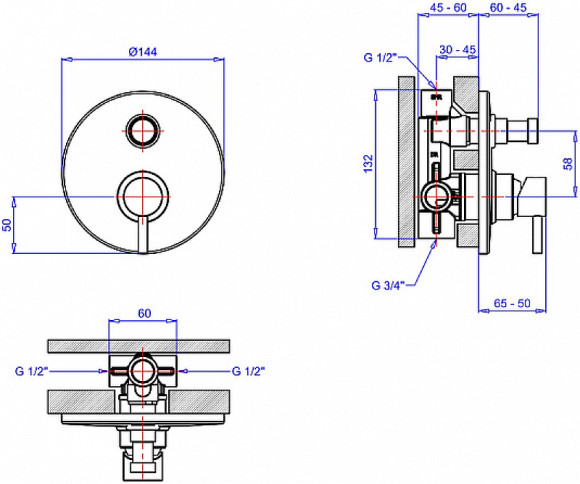 Смеситель для душа Margaroli Moderna RU2008AA01CR Хром Смеситель для душа Margaroli Moderna RU2008AA01CR Хром