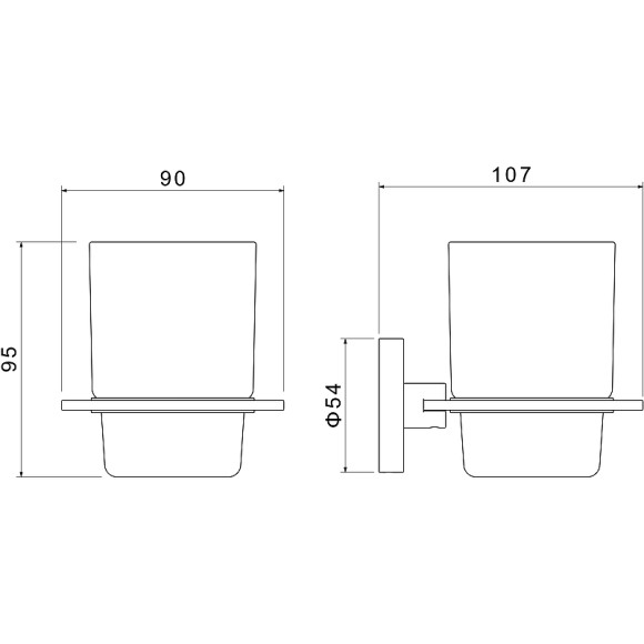 Стакан для зубных щеток Aquatek Оберон AQ4204CR Хром