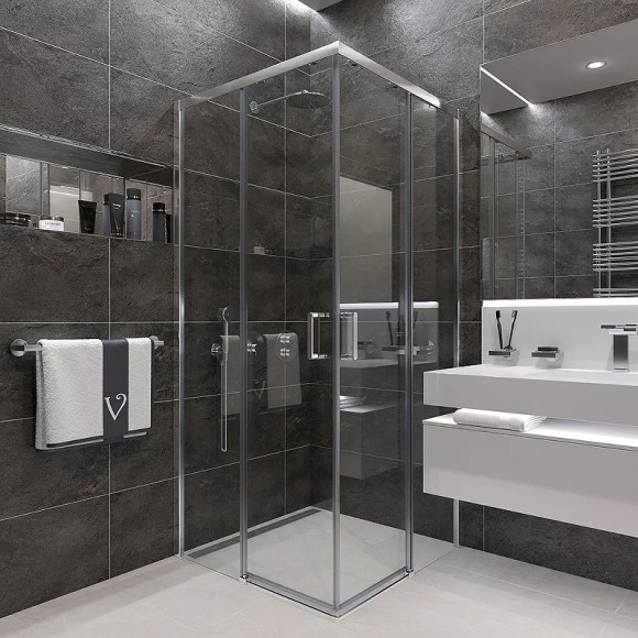 Душевой уголок Veconi Rovigo RV-47 100x100 RV47-100-01-C4 профиль Хром стекло прозрачное Душевой уголок Veconi Rovigo RV-47 100x100 RV47-100-01-C4 профиль Хром стекло прозрачное