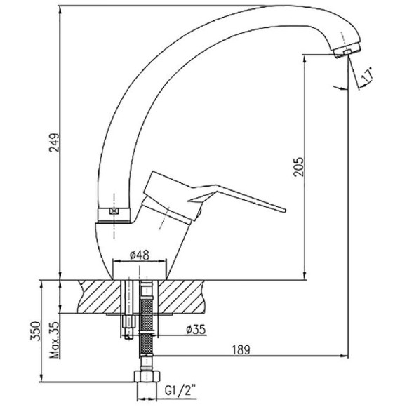 Смеситель для кухни Haiba HB4163 Хром