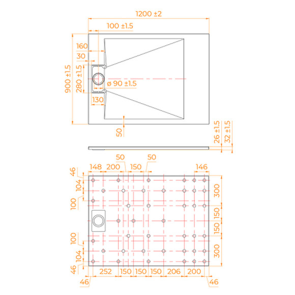 Душевой поддон из стеклопластика RGW TUS-W 120x90 553702912-01 Белый