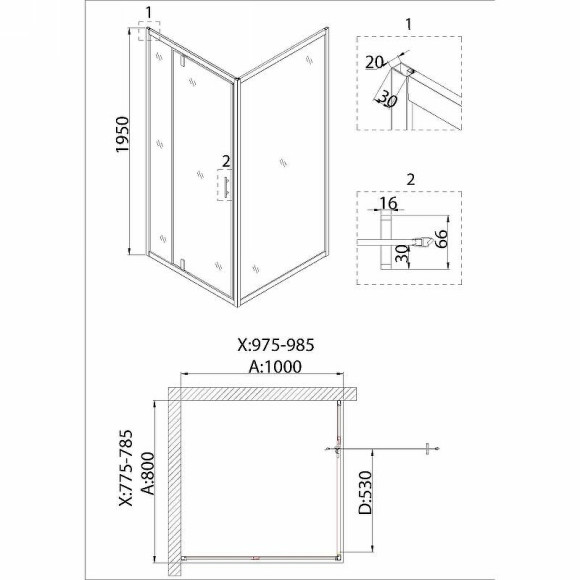 Душевой уголок Niagara Nova 80х100 NG-63-8A-A100 профиль Хром стекло прозрачное Душевой уголок Niagara Nova 80х100 NG-63-8A-A100 профиль Хром стекло прозрачное