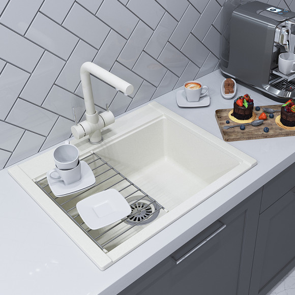 Кухонная мойка Aquaton Делия 60 1A715232LD240 Жемчуг Кухонная мойка Aquaton Делия 60 1A715232LD240 Жемчуг