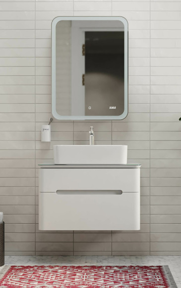 Зеркальный шкаф Jorno Bosko 60 Bos.03.60/W с подсветкой с часами