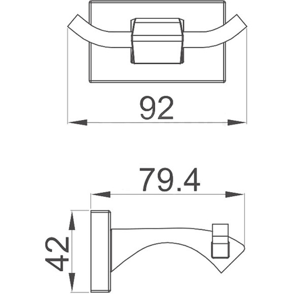 Двойной крючок Gappo G0705-26 Черный матовый