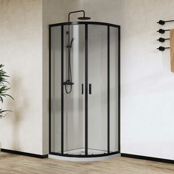 Душевой уголок Vincea City 90x90 VSQ-5CT900CLB профиль Черный матовый стекло прозрачное