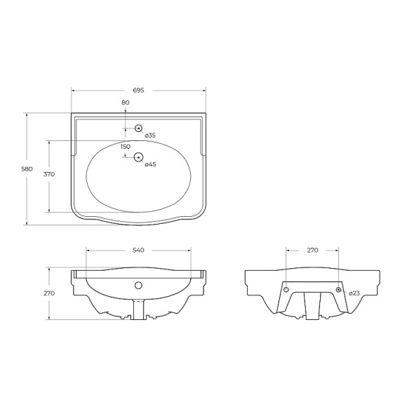 Раковина BelBagno Boheme 70 BB115L Белая Раковина BelBagno Boheme 70 BB115L Белая