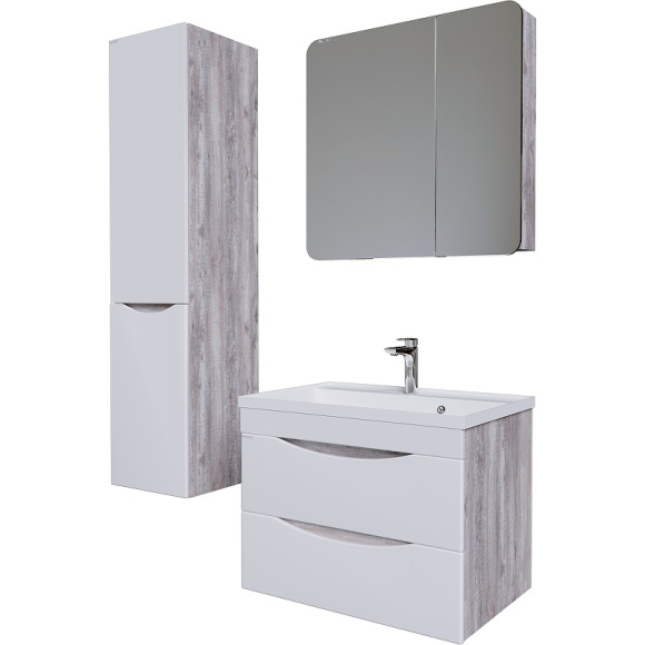 Тумба под раковину Grossman Талис 80 108014 подвесная Бетон пайн Белый глянец Тумба под раковину Grossman Талис 80 108014 подвесная Бетон пайн Белый глянец