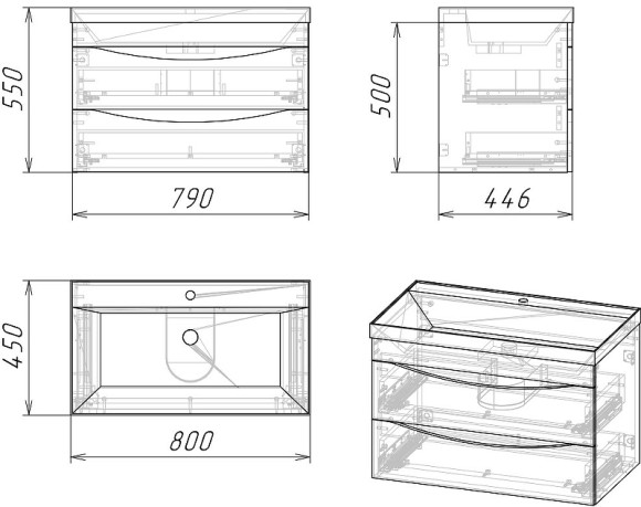 Тумба под раковину Grossman Талис 80 108014 подвесная Бетон пайн Белый глянец Тумба под раковину Grossman Талис 80 108014 подвесная Бетон пайн Белый глянец