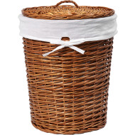 Корзина для белья WasserKRAFT Leine WB-350-M с крышкой Светло-коричневая