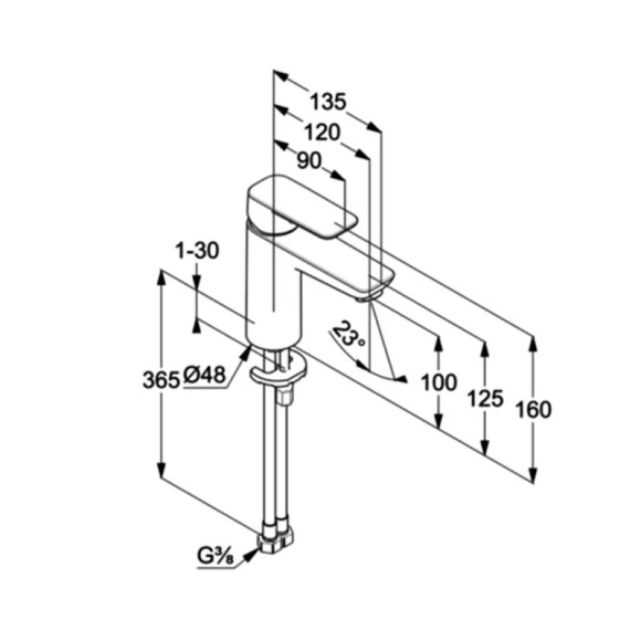 Смеситель для раковины Kludi Pure Style 402923975 Черный матовый Смеситель для раковины Kludi Pure Style 402923975 Черный матовый