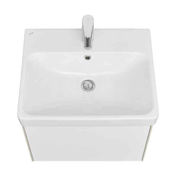 Тумба под раковину Aquaton Асти 55 1A263101AXD70 подвесная Белая глянцевая Ясень шимо