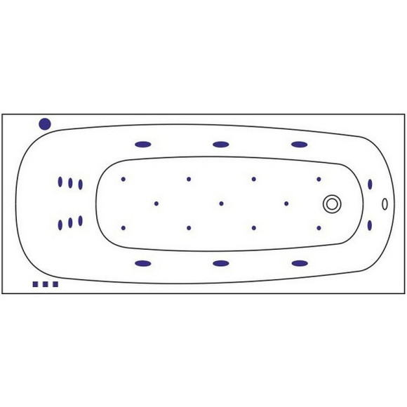 Акриловая ванна Whitecross Layla Slim 180x80 0122.180080.100.ULTRA.CR с гидромассажем