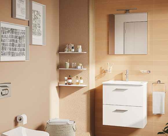 Комплект мебели для ванной Vitra Mia 60 75021 подвесной Белый глянцевый