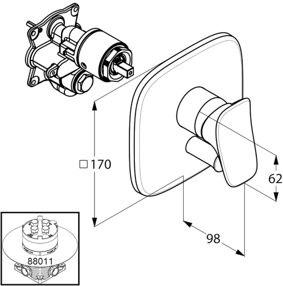 Смеситель для душа Kludi Ambienta 536550575 Хром Смеситель для душа Kludi Ambienta 536550575 Хром