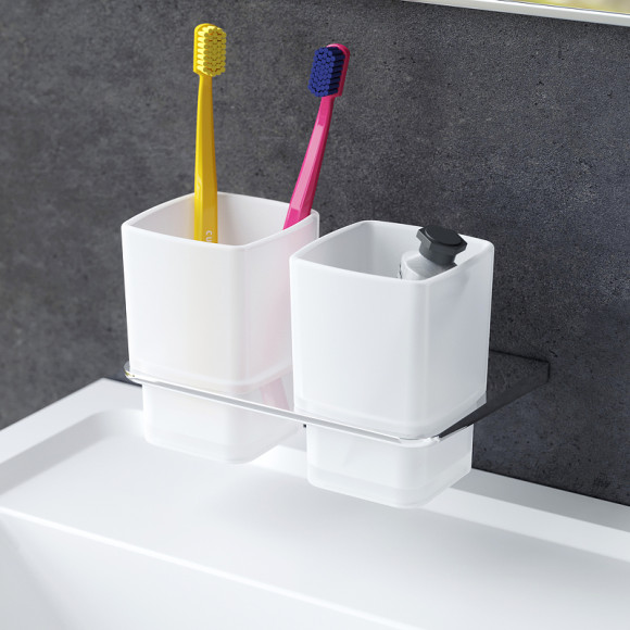Стакан для зубных щеток AM.PM Inspire 2.0 A50A343400 двойной Хром Белый Стакан для зубных щеток AM.PM Inspire 2.0 A50A343400 двойной Хром Белый