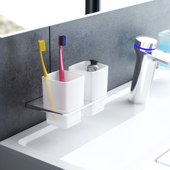Стакан для зубных щеток AM.PM Inspire 2.0 A50A343400 двойной Хром Белый Стакан для зубных щеток AM.PM Inspire 2.0 A50A343400 двойной Хром Белый