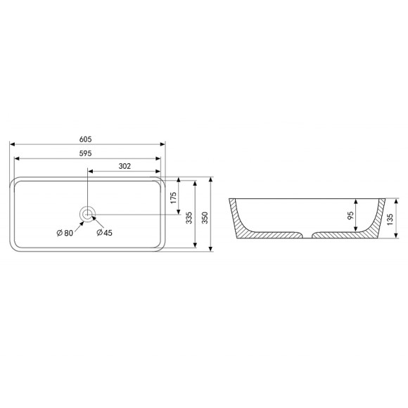 Раковина-чаша Abber Rechteck 60 AC2204MDG Зеленая матовая Раковина-чаша Abber Rechteck 60 AC2204MDG Зеленая матовая