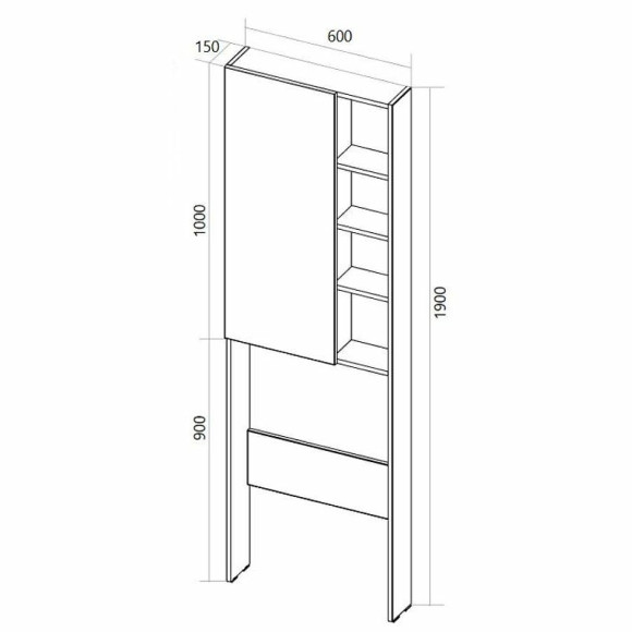 Шкаф пенал 1MarKa Gaula 60Н У92548 над унитазом Графит матовый Шкаф пенал 1MarKa Gaula 60Н У92548 над унитазом Графит матовый