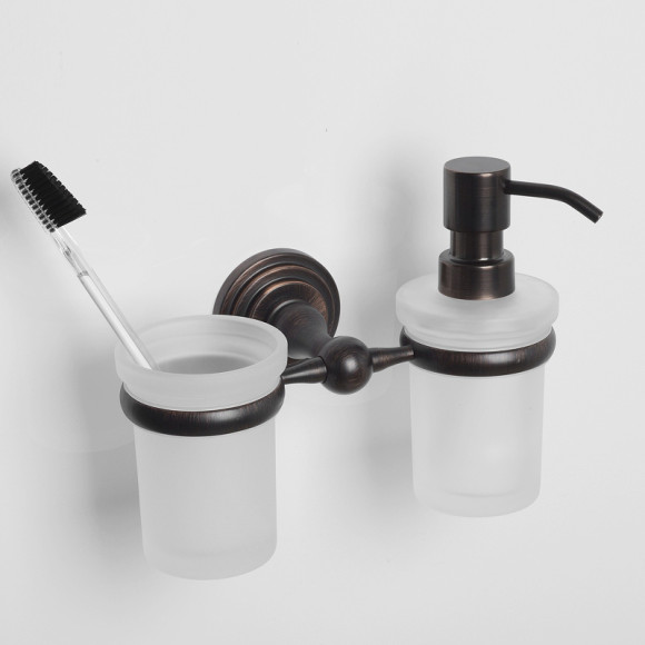 Дозатор для жидкого мыла WasserKRAFT Isar K-7389 со стаканом для зубных щеток Темная бронза Дозатор для жидкого мыла WasserKRAFT Isar K-7389 со стаканом для зубных щеток Темная бронза