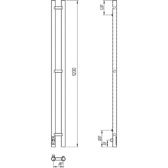 Электрический полотенцесушитель Laris Прайм Дуэт ЧКЧ 80х1200 L 73207634 Черный муар Электрический полотенцесушитель Laris Прайм Дуэт ЧКЧ 80х1200 L 73207634 Черный муар