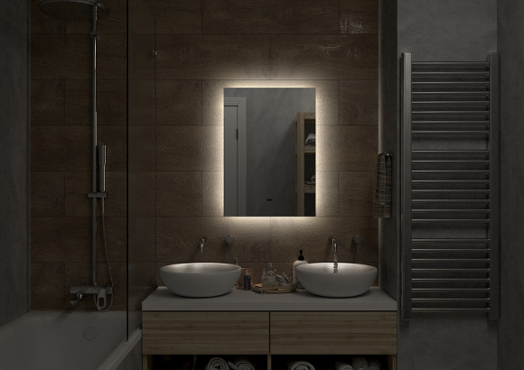 Зеркало Континент Trezhe 500x700 ЗЛП608 с подсветкой с бесконтактным выключателем