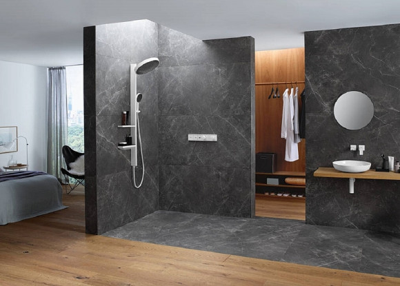 Смеситель для душа Hansgrohe RainSelect 15380140 с термостатом Шлифованная бронза Смеситель для душа Hansgrohe RainSelect 15380140 с термостатом Шлифованная бронза