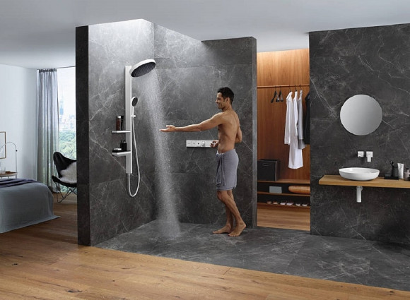 Смеситель для душа Hansgrohe RainSelect 15380140 с термостатом Шлифованная бронза Смеситель для душа Hansgrohe RainSelect 15380140 с термостатом Шлифованная бронза
