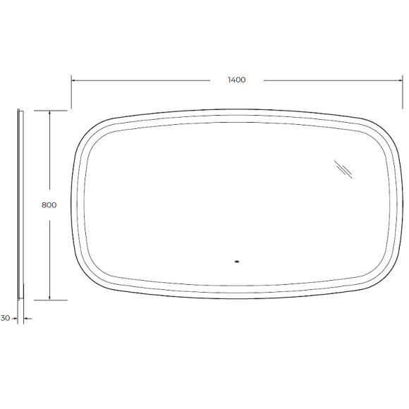 Зеркало Cezares Molveno 140 CZR-SPC-MOLVENO-1400-800-MOV с подсветкой с сенсорным выключателем и датчиком движения