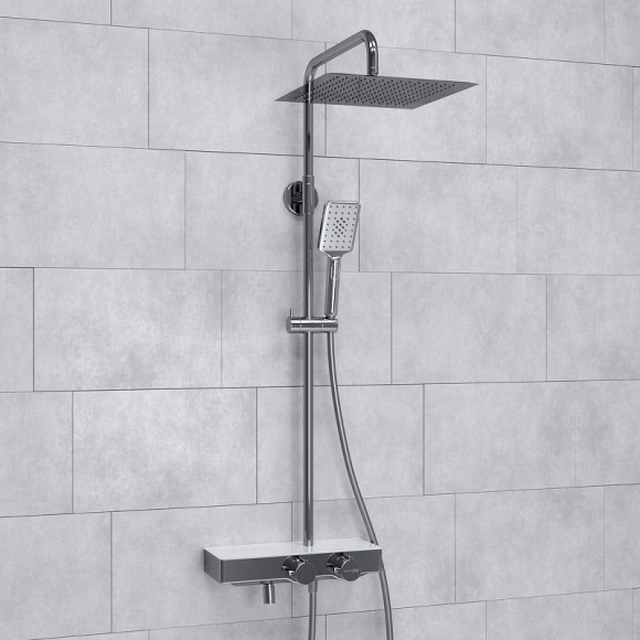 Душевая система WasserKRAFT A113.118.126.CH Thermo с термостатом Хром Белая