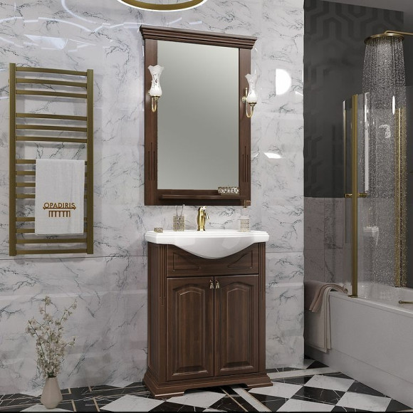 Зеркало Opadiris Риспекто 65 00-00007058 Орех антикварный с выключателем