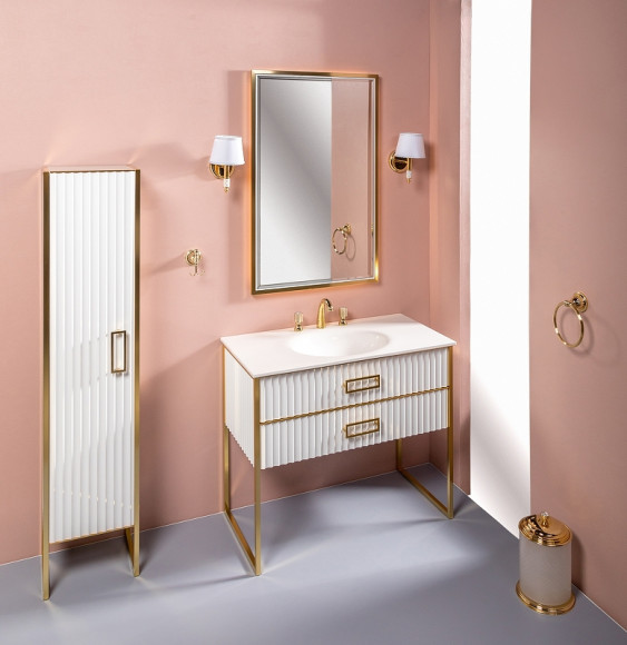 Тумба под раковину Boheme Armadi Art Monaco 100 866-100-WG Белый глянец Золото