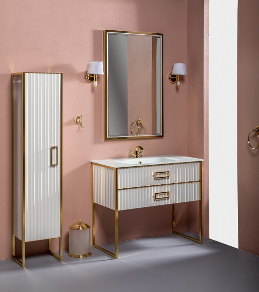 Тумба под раковину Boheme Armadi Art Monaco 100 866-100-WG Белый глянец Золото