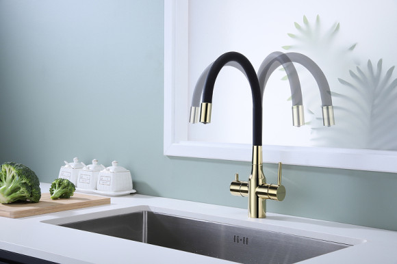 Смеситель для кухни Paulmark Salix Sa213419-G Золото Смеситель для кухни Paulmark Salix Sa213419-G Золото