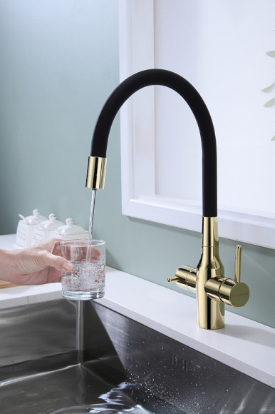 Смеситель для кухни Paulmark Salix Sa213419-G Золото Смеситель для кухни Paulmark Salix Sa213419-G Золото