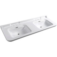 Раковина Kerasan Waldorf 150 4143K1bi/cr*3 двойная Белая Раковина Kerasan Waldorf 150 4143K1bi/cr*3 двойная Белая