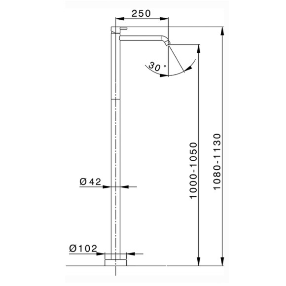 Смеситель для раковины Cisal Less LN01451040 Черный матовый